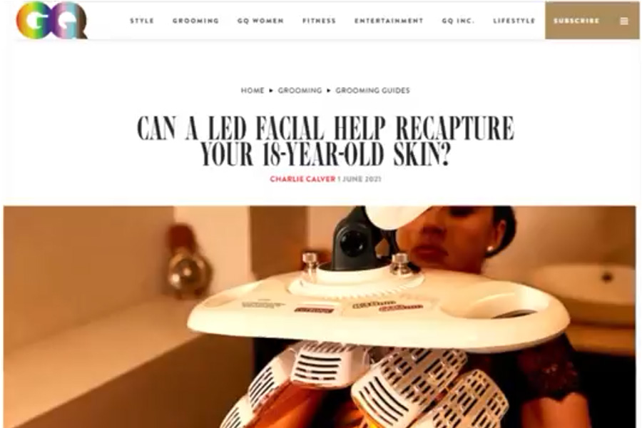 CQ: LED Light Therapy with face of Man story