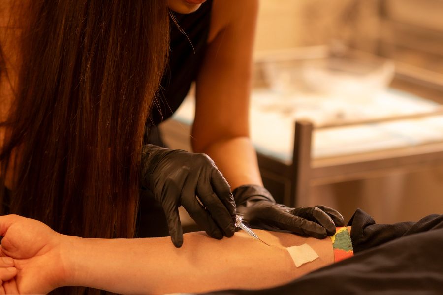 PRP injection for hair loss by Face of Man nurse